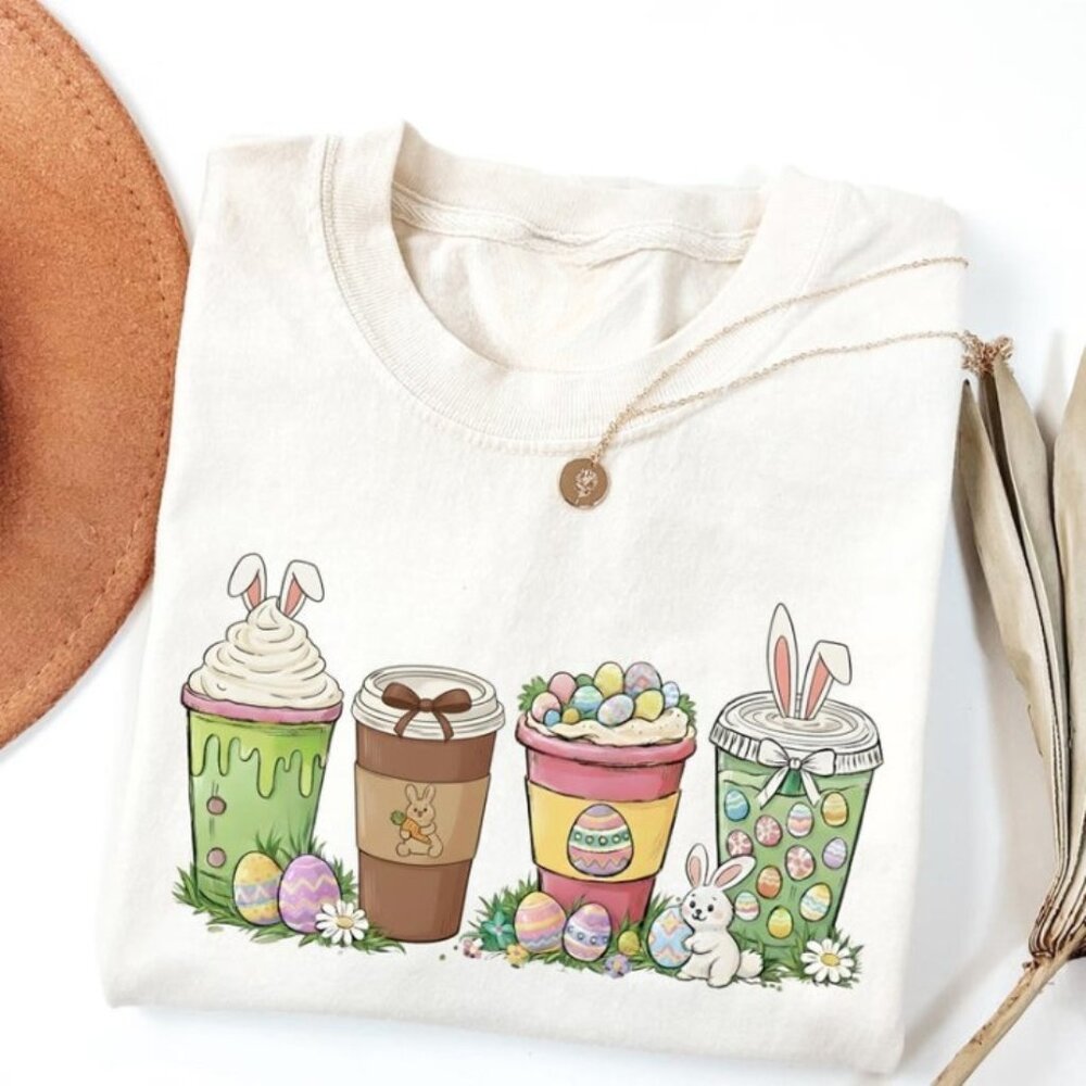 Easter Coffee Shirt, Cute Easter Shirt, Easter Bunny Shirt